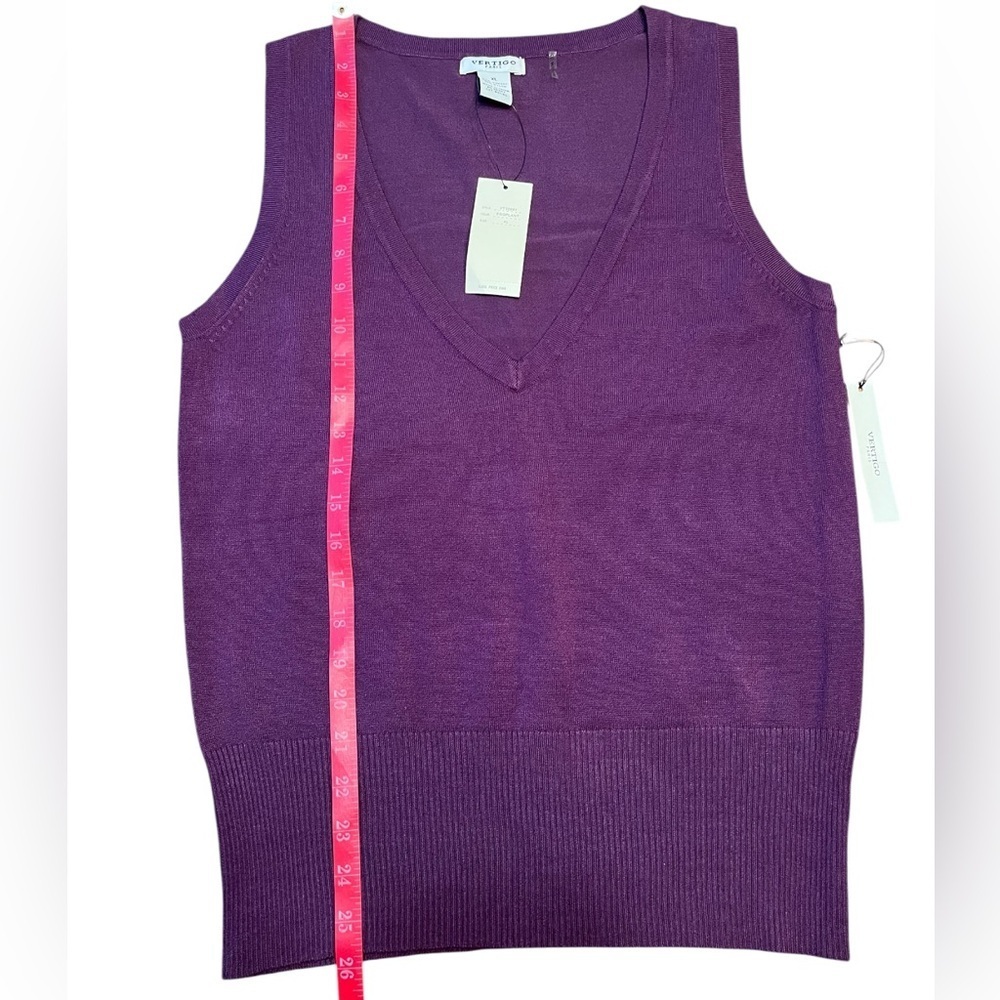 Vertigo Paris Sleeveless Knit V-Neck Sweater Size XL - Picture 4 of 8